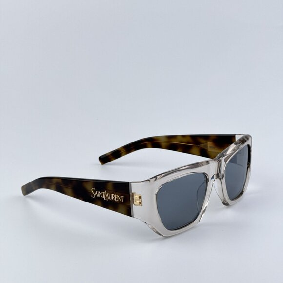 Saint Laurent SL740 003 BRAND NEW Sunglasses Beige Havana Silver Square Unisex